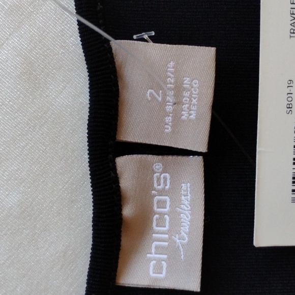 NWT Chico's Travelers Square Neck Dress 2 12 14 Slinky Black Short Sleeve - Picture 5 of 11